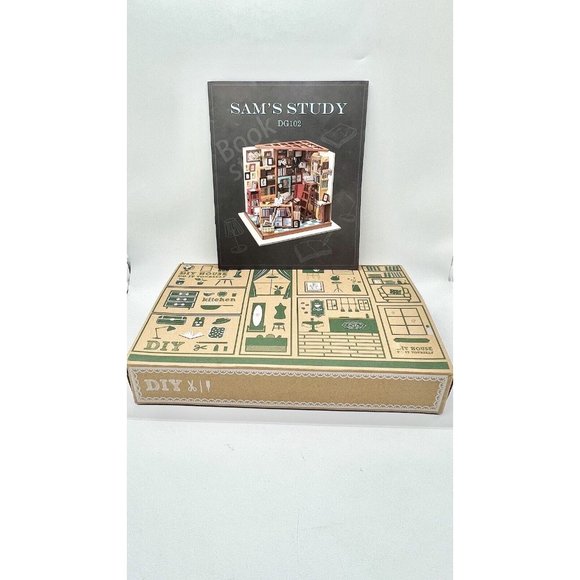 Robotime Sam’s Study DIY Miniature House Kit DG102, Build Your Own Library - Picture 2 of 8